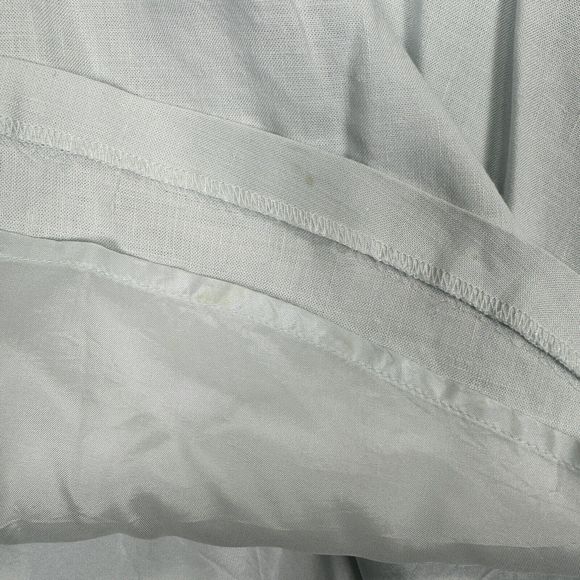 Banana Republic Linen Skirt Pale Blue Size 2 Stretch High Waist Midi A-Line - Picture 10 of 14